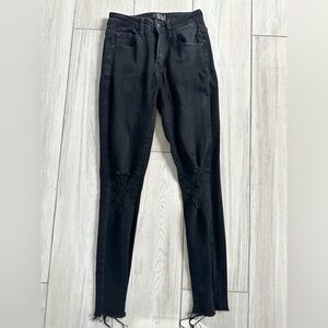 Black Denim Distressed Jeans Size 1/25